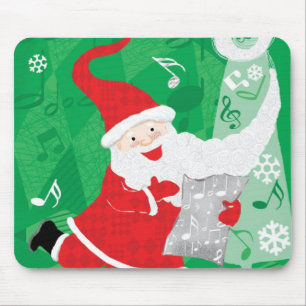 Tapis De Souris Noël mignon, chant et danse Père Noël