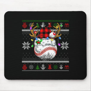 Tapis De Souris Noël Moche Sater Santa Hat Hommes Enfants Baseball