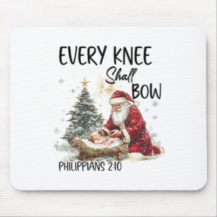 Tapis De Souris Noël Nativité Chrétien Hommes Chaque Genou Devrait