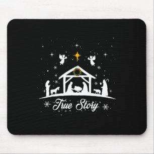 Tapis De Souris Noël Nativité Histoire vraie Nativité Scène Cadeau