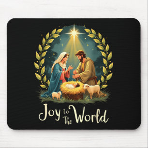 Tapis De Souris Noël Nativité Naissance Chrétienne De Jésus Joie À