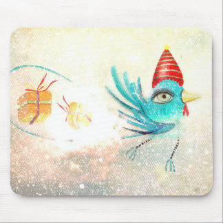 Tapis de souris Noël neige blanche