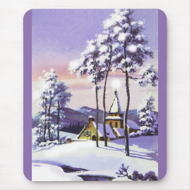 Tapis De Souris Noël neigeux (Devant)