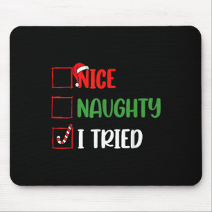 Tapis De Souris Noël Nice Naughty I Funny Trié Fêtes Noël