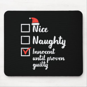 Tapis De Souris Noël Nice Naughty Innocent Jusqu'À La Culpabilité