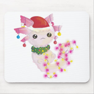 Tapis De Souris Noël père Noël axolotl