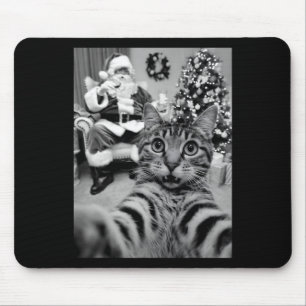Tapis De Souris Noël Père Noël Joyeux X mas Funny Chat Selfie