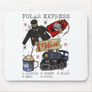Tapis De Souris Noël Pôle Nord Polar Express Tout le Monde à Bord