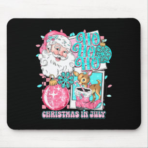 Tapis De Souris Noël Rose En Juillet Retro Père Noël Disco Snowman