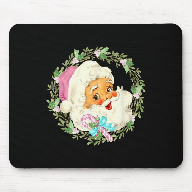 Tapis De Souris Noël rose vintage (Devant)