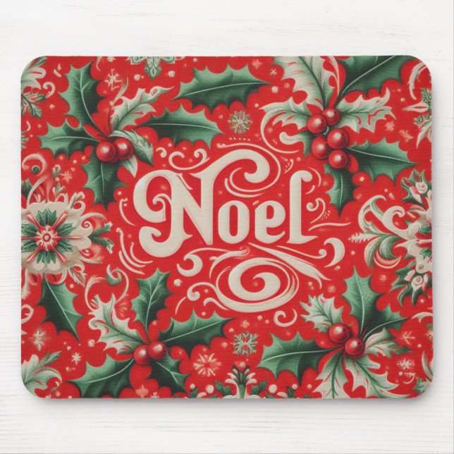Tapis De Souris Noel rouge et vert (Devant)
