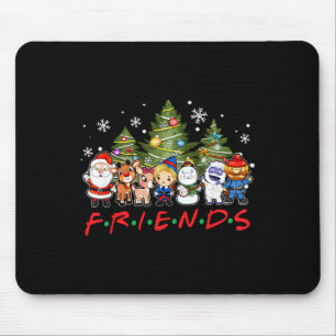 Tapis De Souris Noël Santa Rudolph Snowman Family Xma