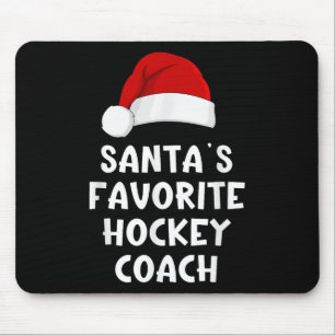 Tapis De Souris Noël Santas entraîneur de hockey favori Drôle Noël