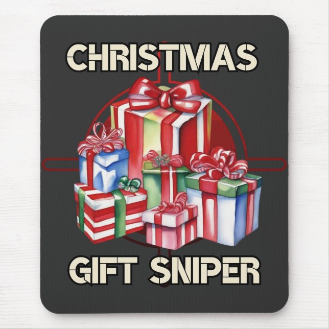 Tapis De Souris Noël, sniper, cadeau, armée (Devant)