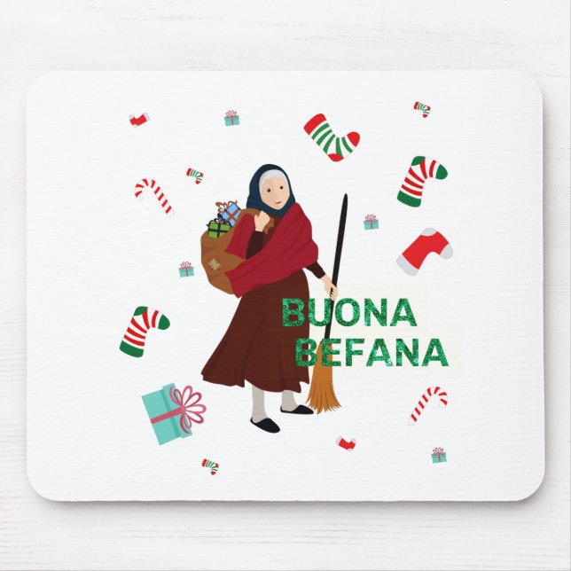 Tapis De Souris noël sorcière buona Befana (Devant)
