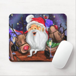 Tapis De Souris Noël Souris Cadeau Cadeau Père Noël et Reindeers A