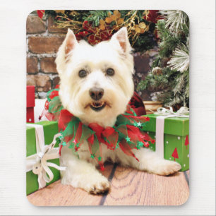 Tapis De Souris Noël - Terrier des montagnes occidental - Abby