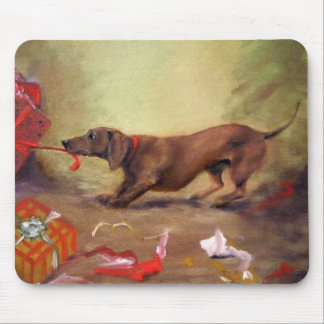 Tapis De Souris Noël tôt - ou mauvais chien de teckel :)