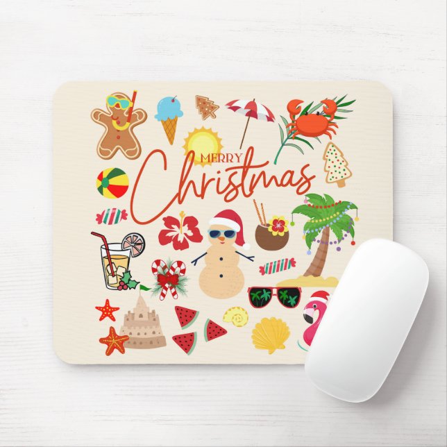 Tapis De Souris Noël tropical (Avec souris)