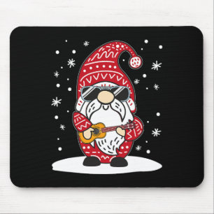 Tapis De Souris Noël Ukulélé Xmas Gnome Jouant Uke Guitare Mu