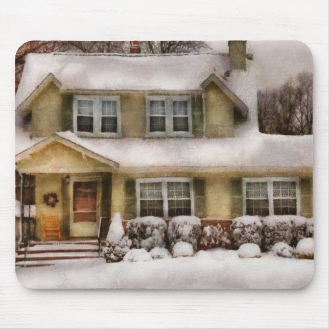 Tapis De Souris Noël - un matin de l'hiver froid (Devant)