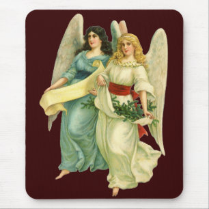 Tapis De Souris Noël vintage, anges victoriens angéliques