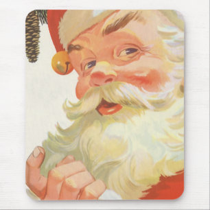 Tapis De Souris Noël vintage, joyeux Père Noël avec un secret