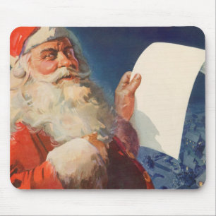 Tapis De Souris Noël vintage, Père Noël Liste des enfants sages ou