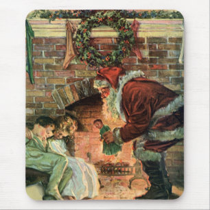 Tapis De Souris Noël Vintage, Père Noël Victorien Enfants