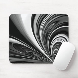 Tapis De Souris Nœud abstrait noir et blanc