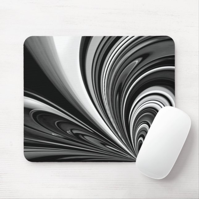 Tapis De Souris Nœud abstrait noir et blanc (Avec souris)