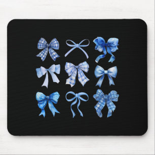 Tapis De Souris Nœud Bleu Et Ruban Graphisme Mignon Pour Femmes