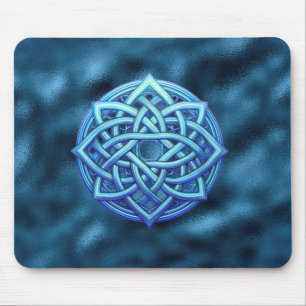 Tapis De Souris Nœud celtique bleu arctique métallisé Nuages sombr