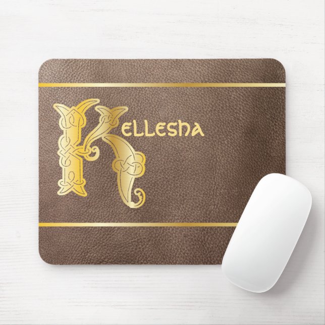 Tapis De Souris Noeud celtique du 16e siècle Capitale décorative K (Avec souris)