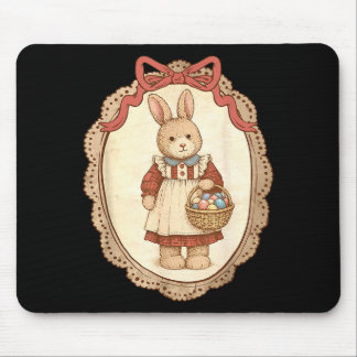 Tapis De Souris Nœud Coquette Lapin Drôle Œufs Lapin Joyeuses Pâqu