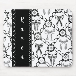 Tapis De Souris Nœud Noir Coquette