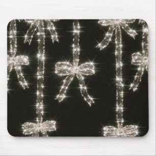 Tapis De Souris Nœuds scintillants noir blanc  