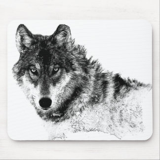 Tapis De Souris Noir Blanc Inspiration Wolf Eyes