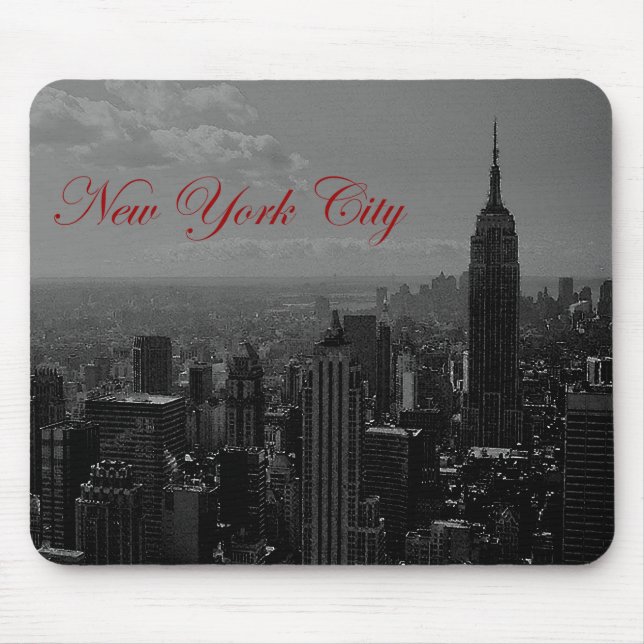 Tapis De Souris Noir blanc New York (Devant)