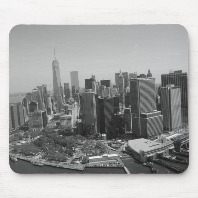 Tapis De Souris Noir blanc New York City Skyline (Devant)