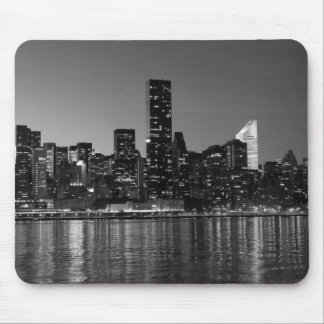 Tapis De Souris Noir Blanc New York City Skyscapants Silhouette