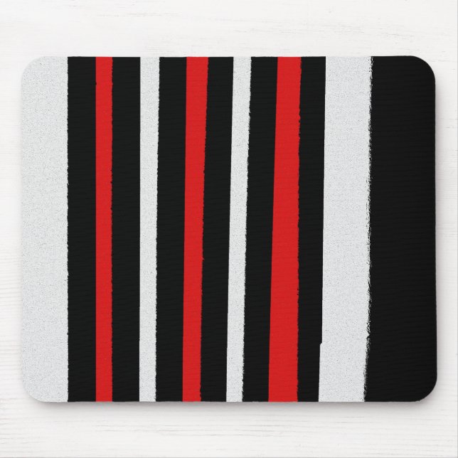 Tapis De Souris Noir Blanc Rouge Cool Motifs simples (Devant)