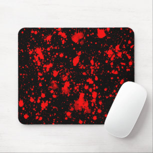 Tapis De Souris Noir coloré rouge éclaboussure artistique Splash A