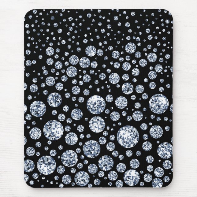 Tapis De Souris Noir cristal argenté (Devant)