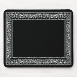 Tapis de souris noir de Bandana de Paisley