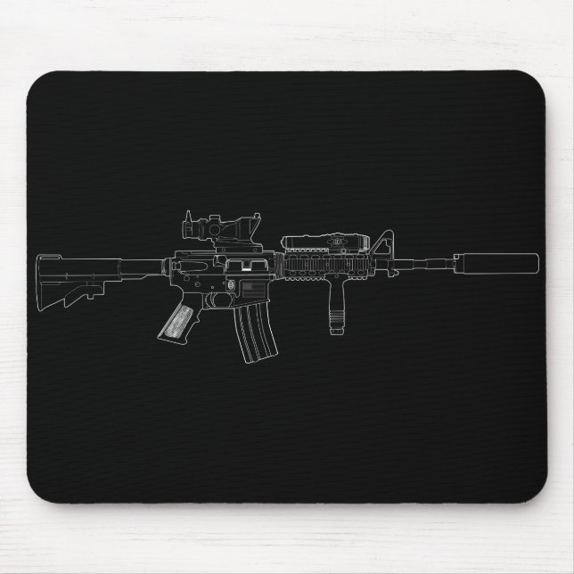 Tapis De Souris Noir de M4 SOPMOD Mousepad (Devant)