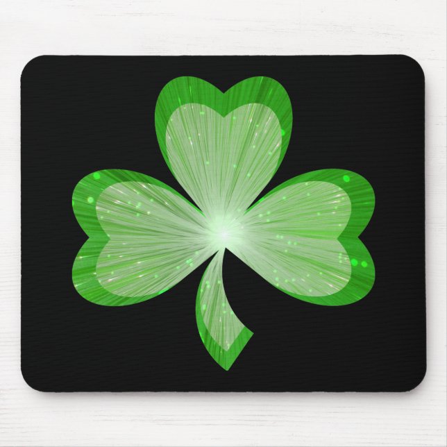 Tapis De Souris Noir de mousepad de shamrock (Devant)