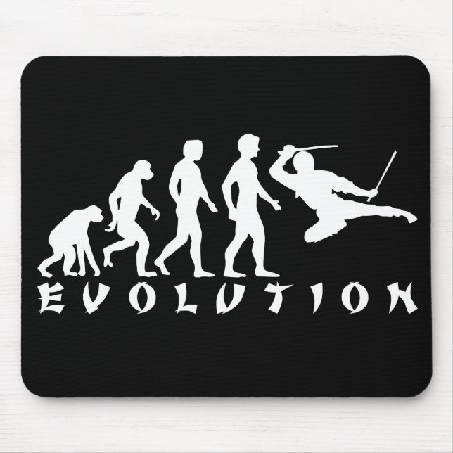Tapis De Souris noir de Ninja d'évolution (Devant)