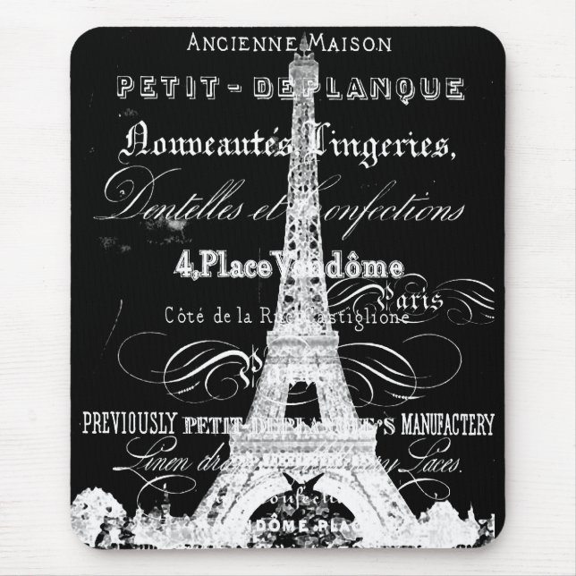 Tapis De Souris Noir de Paris Mousepad (Devant)