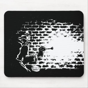 Tapis de souris Noir de Raygun, illustration par